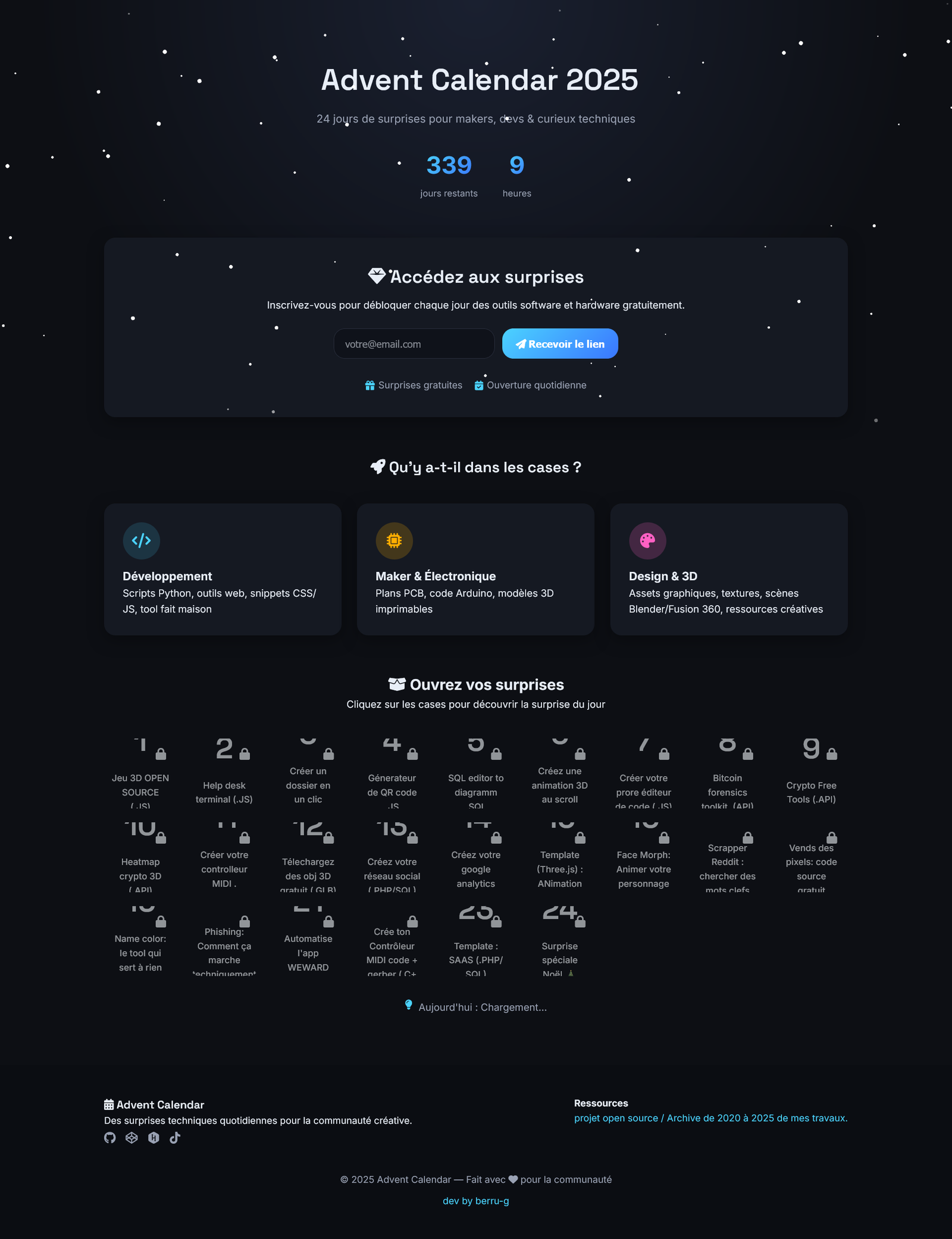 Advent Calendar - Calendrier de l'avent des projets open-source