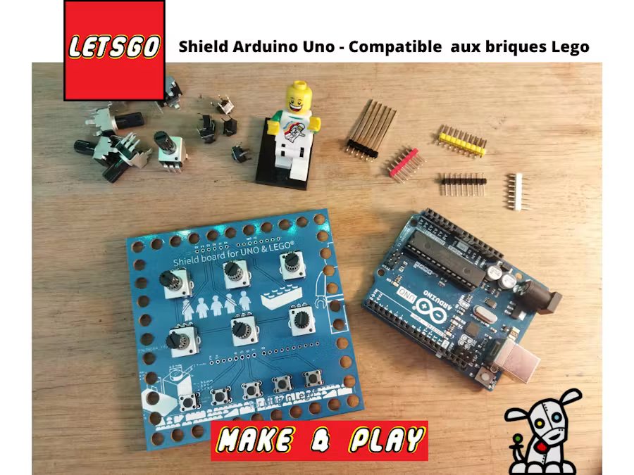 Shield Arduino Uno & Lego - Shield éducatif pour vos projets robotique, daw et pour laisser les kids exprimer leur créativité